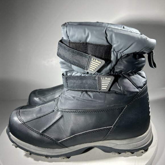 LL Bean Kids Waterproof Boots Size 6 Rain Snow Winter Warm Black Duck Tread Calf - Picture 1 of 11